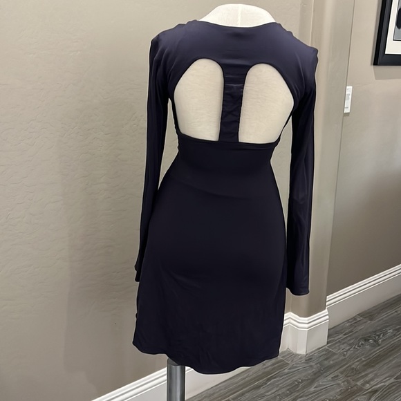 Sky Open T-back Dress with Silver Leather and Rivet Front - Picture 2 of 4